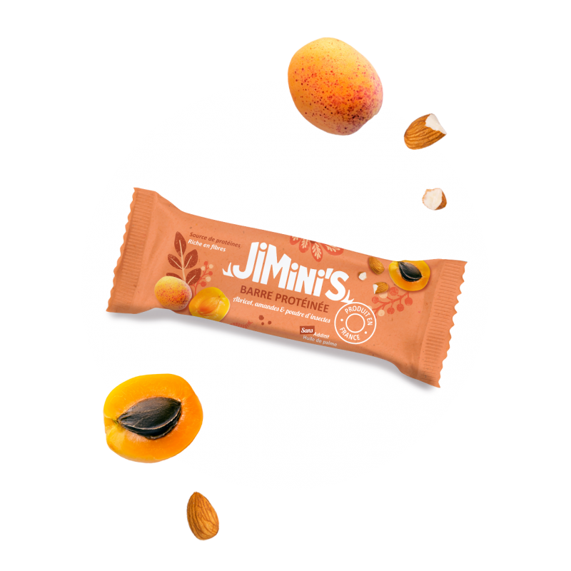 Barre protéinée abricot, amandes & poudre d'insectes
