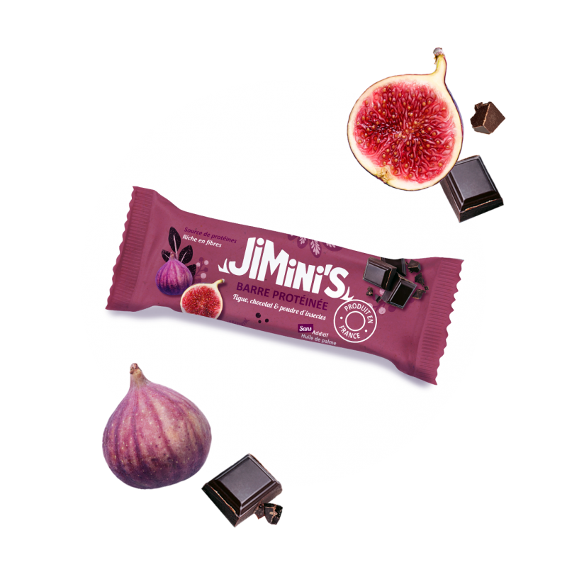 Barre protéinée figue, chocolat & poudre d'insectes