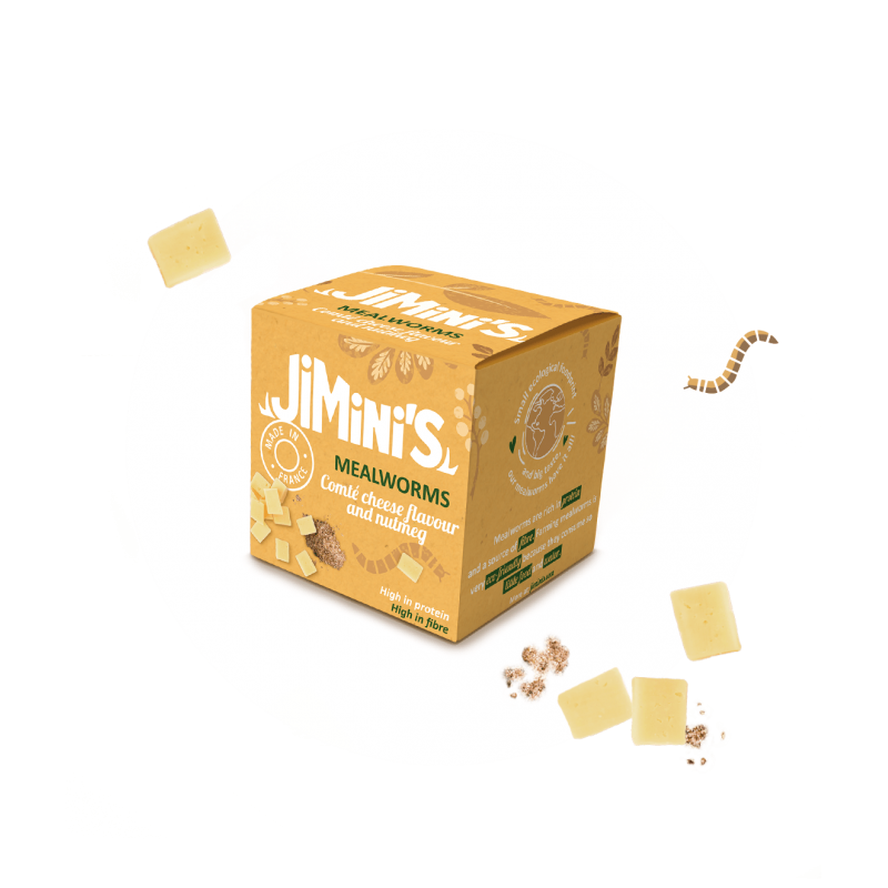 Mehlwürmer Comté & Muskatnuss 15g – gourmet Insektensnack
