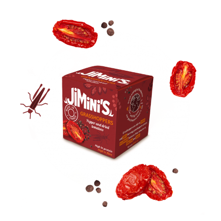 Heuschrecken Pfeffer & Tomaten 10g – mediterraner Insektensnack