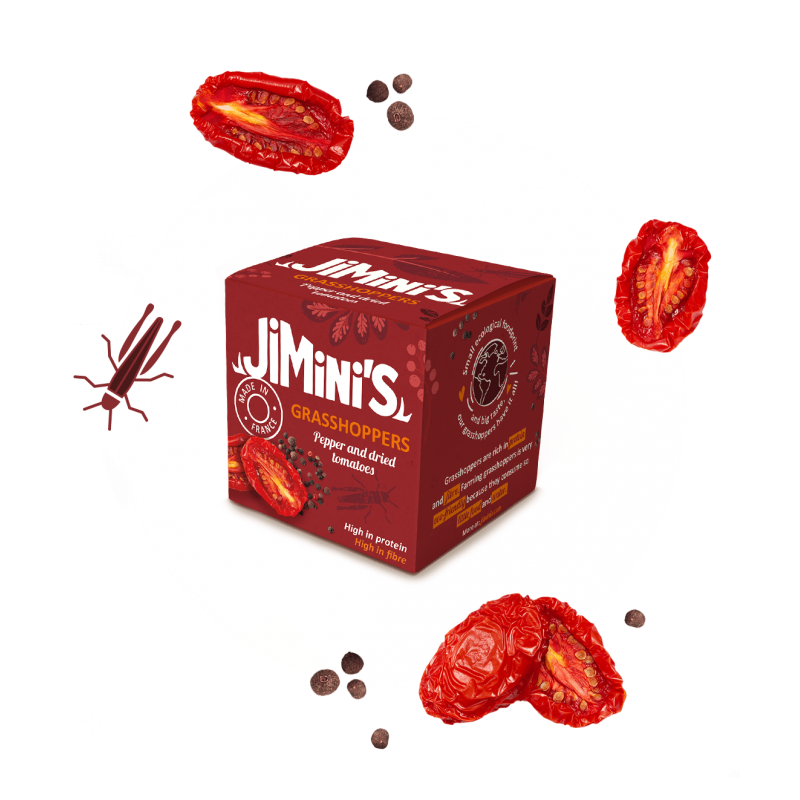 Heuschrecken Pfeffer & Tomaten 10g – mediterraner Insektensnack