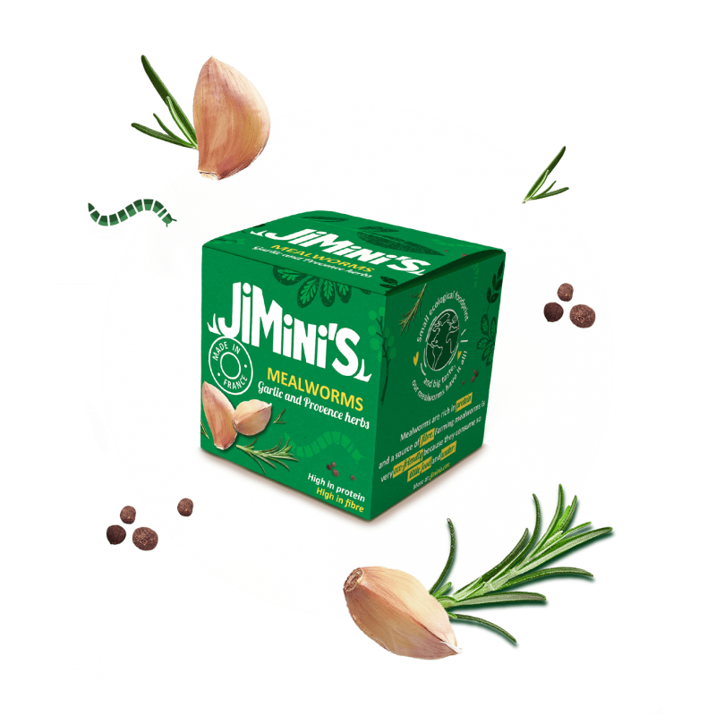 Mehlwürmer Knoblauch & Kräuter 15g – mediterraner Insektensnack