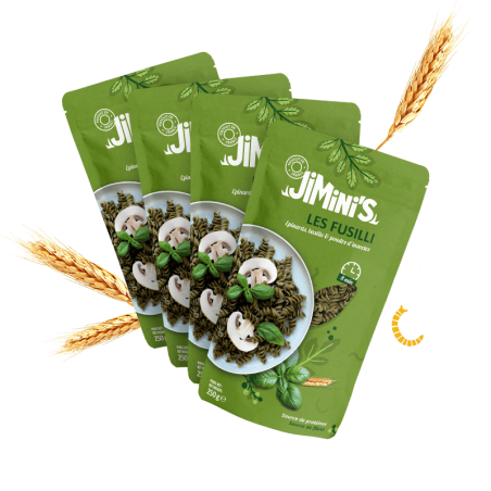 Pack 1kg fusilli albahaca, la pasta enriquecida con harina de insectos