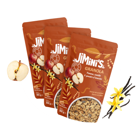 Granola jimini's z mąką owadzią jabłko wanilia