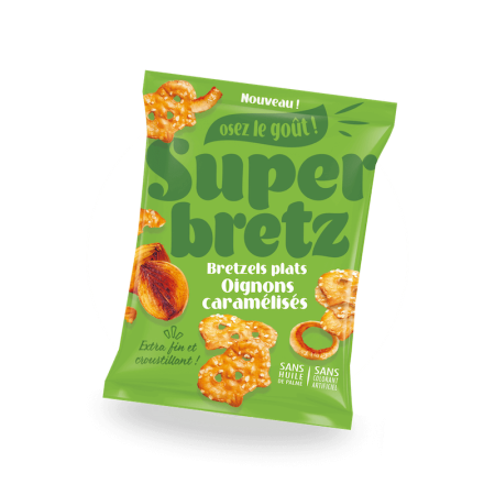 Bretzels Planos Cebolla Caramelizada Supernuts, el más crujiente