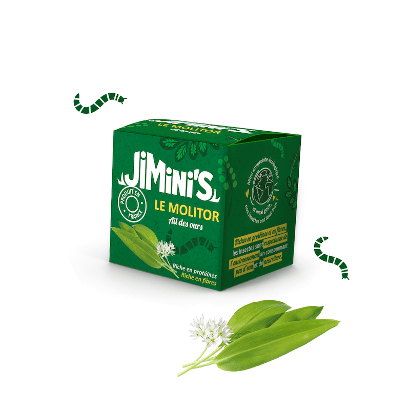 Meelwormen met daslook van Jimini's, borrelhapje