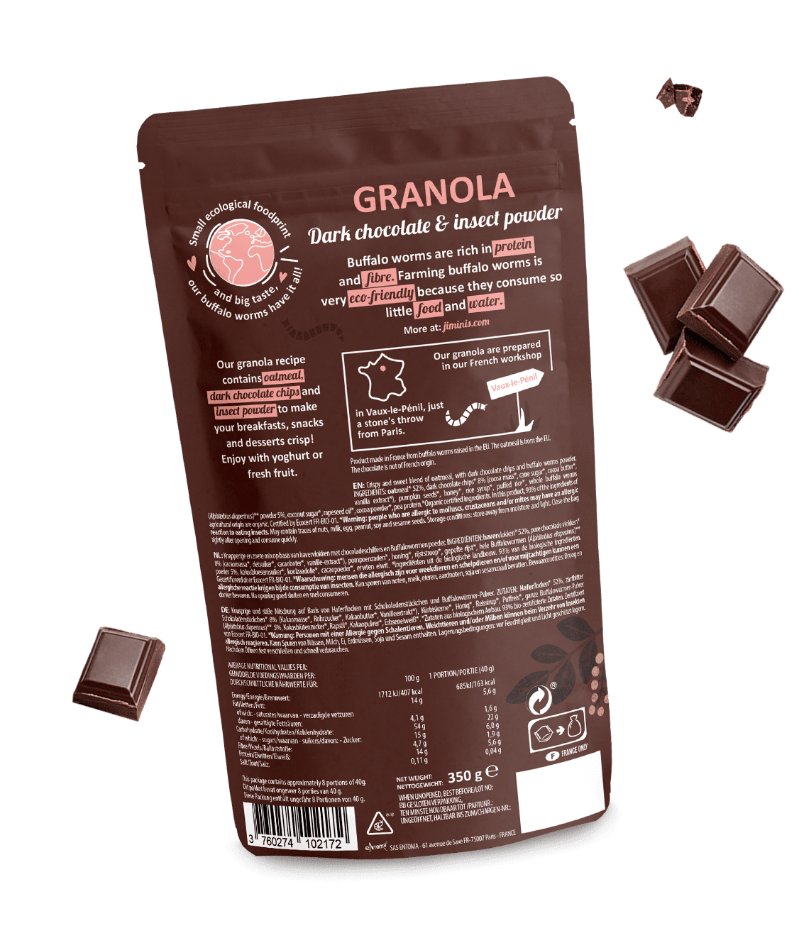 Granola dunkle schokolade