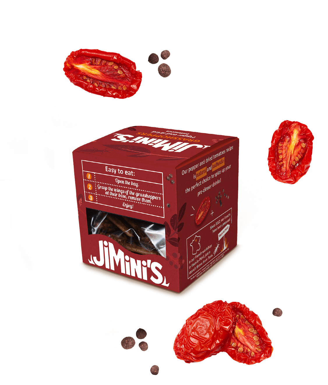 Saltamontes pimienta & tomate seco